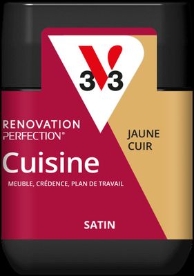 Peinture de rénovation pour cuisine jaune cuir finition satinée 75 mL - V33