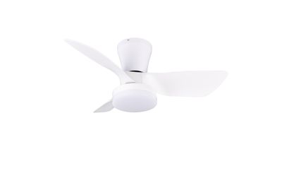 Ventilateur de plafond avec lumière LED + télécommande Blanc Ø76cm - Randers REALITY