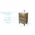 Meuble de salle de bains Timber 3 tiroirs L50 x H81 x P40 cm MDF chêne naturel vasque blanche - AURLANE