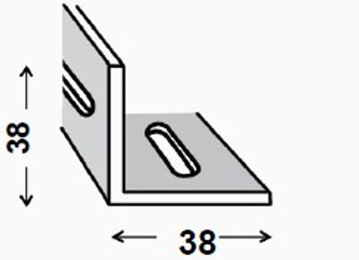 Cornière égale perforée PAF gris martelé 38 x 38 mm 2 m CQFD