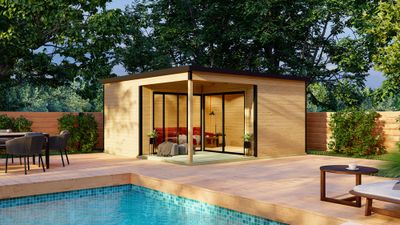 Abri de jardin en bois Domeo 6 18,00 m² + 6,00 m² LASITA MAJA Livraison à domicile incluse