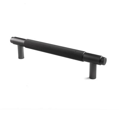 Poignée de meuble cylindrique aluminium noir mat entraxe 128 mm REI