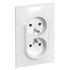 Prise électrique double compacte encastrable avec terre verticale Blanc - Neptune LEGRAND
