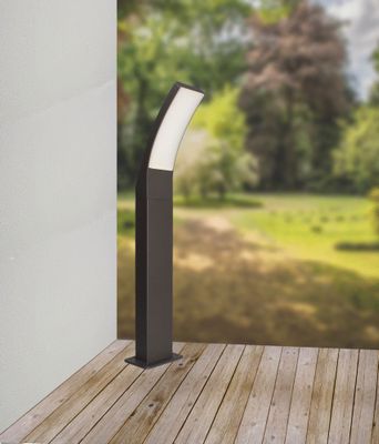 Borne extérieur LED 60cm Curve anthracite IP44 1000 lumens blanc chaud - ARLUX