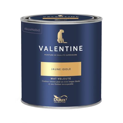 Peinture Valentine Mat Velouté Jaune Idole 0,5 L - DULUX VALENTINE