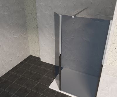 Déflecteur pivotant 40x200 cm profilé chrome verre fumé 8 mm Signature - OCEA