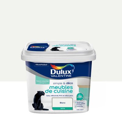 Peinture pour meubles de cuisine simple & déco Blanc Satin 0,5 L DULUX VALENTINE