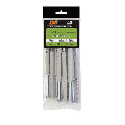 Chevilles nylon long 10 x 120 mm par 10 SPIT
