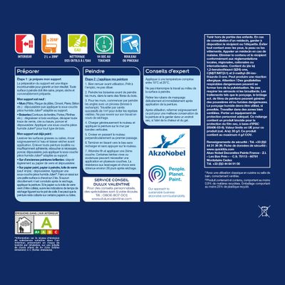 Peinture Crème de Couleur Cuisine et Bain Satin Bleu Horizon 0,75 L - DULUX VALENTINE
