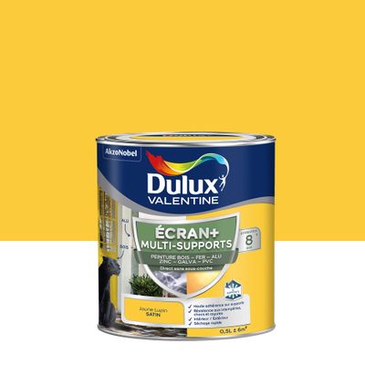 Peinture Ecran+ Multi-supports Satin Jaune Lupin 0,5 L - DULUX VALENTINE