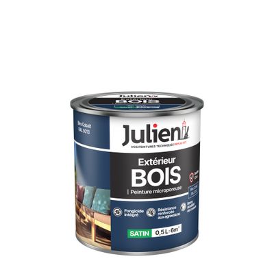 Peinture bois bleu cobalt RAL 5013 satin 0,5 L - JULIEN
