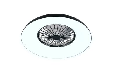 Ventilateur de plafond avec lumière LED multicolore + télécommande Noir Ø60cm - Svaerholt REALITY