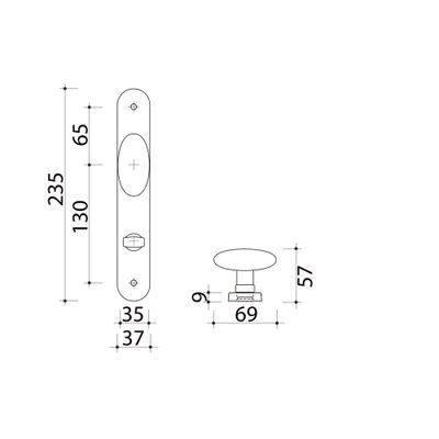 Poignées de porte Chic aluminium noir à condamnation ALPERTEC