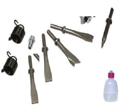 Marteau burineur pneumatique 150 mm avec 5 burins et 2 ressorts - MECAFER