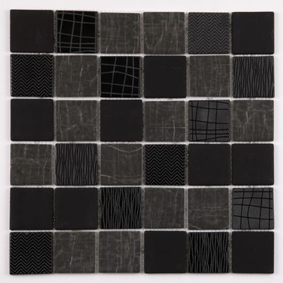 Mosaïque mural intérieur noir verre recyclé BEN 29,5 x 29,5 cm vendu à l'unité SAS MAT INTER