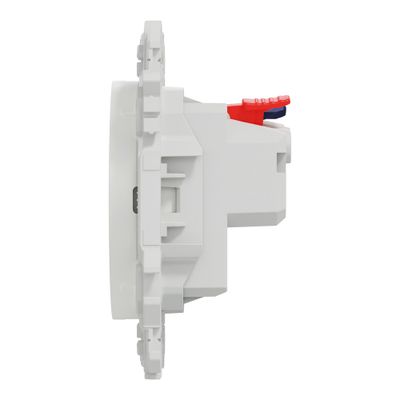 Prise affleurante 2 pôles à bornes automatiques Odace 2025 blanc - SCHNEIDER ELECTRIC