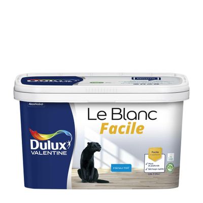 Peinture multi-supports blanc facile blanc base white mat 2,5 L - DULUX VALENTINE