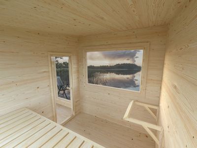 Sauna extérieur Palmako Sanna 4,1m² double vitrage et pergola - 12,6 m² - PALMAKO