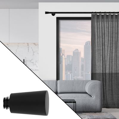 Embout déco medium à visser en métal diam 20 mm Finition Noir mat par 2 - MOBOIS