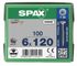 Vis tête fraisée T-star 6 x 120 mm par 100 SPAX