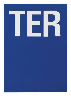 Plaque signalétique lettre Ter adhésive  65 x 90 mm fond bleu THIRARD