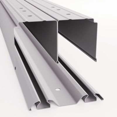 Kit rail haut et bas Gris mat 180 cm pour porte de placard YNGENIO