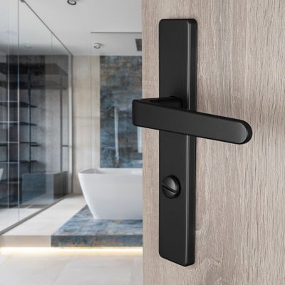 Poignées de porte double entraxe Celio noir mat à condamnation ALPERTEC