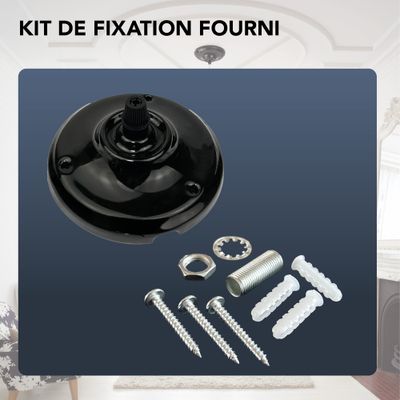 Rosace de luminaire céramique diamètre 105 mm noir 1 sortie TIBELEC