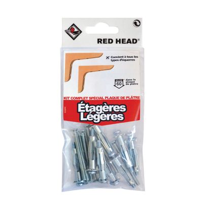 Chevilles Superklix 4 x 35 mm avec vis 4 x 40 mm par 8 RED HEAD