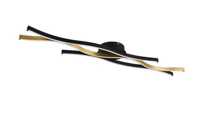 Plafonnier BLAZE laiton et noir LED 35W 4300 lumens blanc dynamique CCT -TRIO