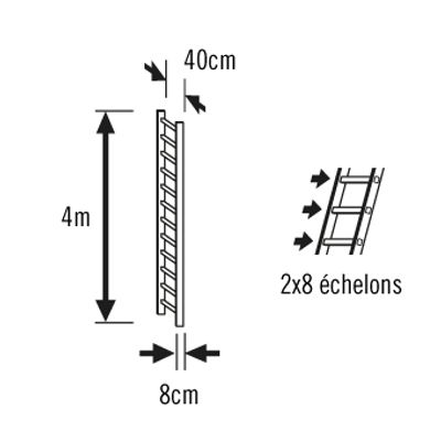 Echelle plate de toit 2 x 2 m Safety Roof en bois - HAILO