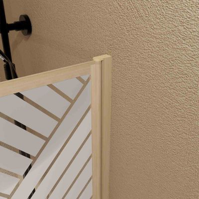 Pare-baignoire pivotant avec profilés décor bois 80x140 cm Japandi Straight AURLANE