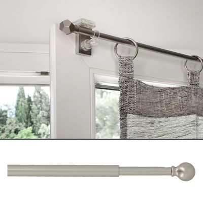 Tringle de vitrage extensible en métal de 40 à 65 cm diam 7 mm Finition Nickel mat - MOBOIS