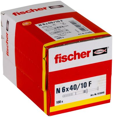 Chevilles à frapper N-F 6 x 40 par 100 FISCHER