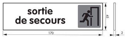 Plaque signalétique adhésive Sortie de secours 170 x 45 mm THIRARD