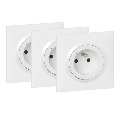 Prises électriques connectées encastrables + plaque Blanc par 3 - Dooxie with Netatmo LEGRAND