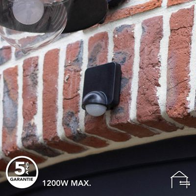 Détecteur de mouvement infrarouge noir multi-pose IP54 - TIBELEC