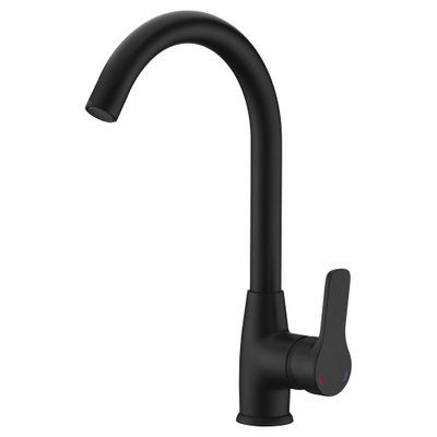 Pack évier de cuisine composite 86x50 cm 1 cuve 1 egouttoir Tecto et mitigeur col de cygne Astro noir - NORD INOX