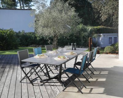 Table de jardin rectangulaire Vita en aluminium 180/280x100x74 cm PROLOISIRS