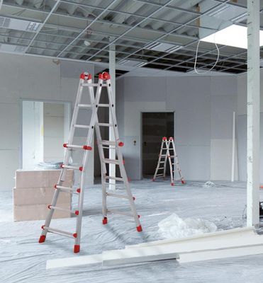 Echelle pliable multifonction télescopique 4 x 3 échelons 2,80 / 3,70 m ProfiStep Multi aluminium - HAILO