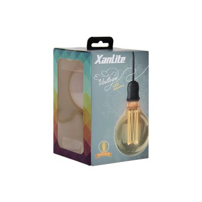 Ampoule LED G95 Hologramme globe verre ambré 4 W = 200 Lumens blanc chaud - XANLITE