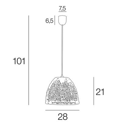 Suspension E27 15W Ø28 cm corde tressée - Tulum COREP