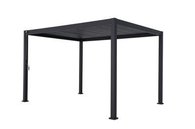 Pergola bioclimatique manuelle 3x4m structure aluminium ventelles acier