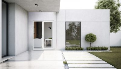 Baie vitrée coulissante pré-montée blanche 2 vantaux 2 rails  l.2400 x H.2000 mm CLOSY