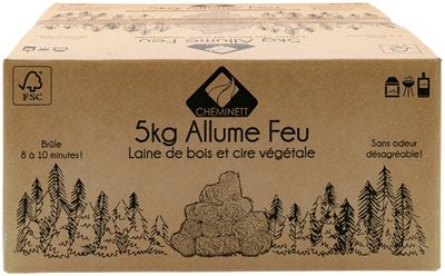 Allume feu en laine de bois 5kg CHEMINETT