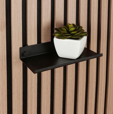 Etagère métal noir 200 x 32 x 100 mm pour panneau acoustique mural REI