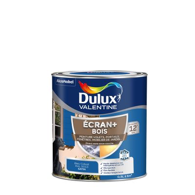 Peinture Ecran + Bois satin Bleu Cobalt 0.5 litre DULUX VALENTINE