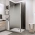 Paroi de douche à l'italienne avec déflecteur 90+30x190 cm profilé chrome verre sérigraphié brouillard 5 mm NewStyle - SCHULTE