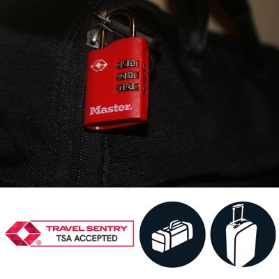Cadenas à combinaison largeur 30 mm certifié TSA en aluminium par 2 MASTER LOCK