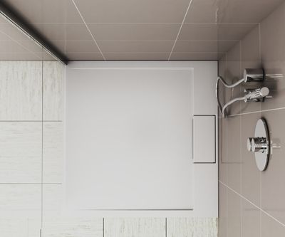 Receveur de douche 100x100 cm résine blanc brillant Island - OCEA